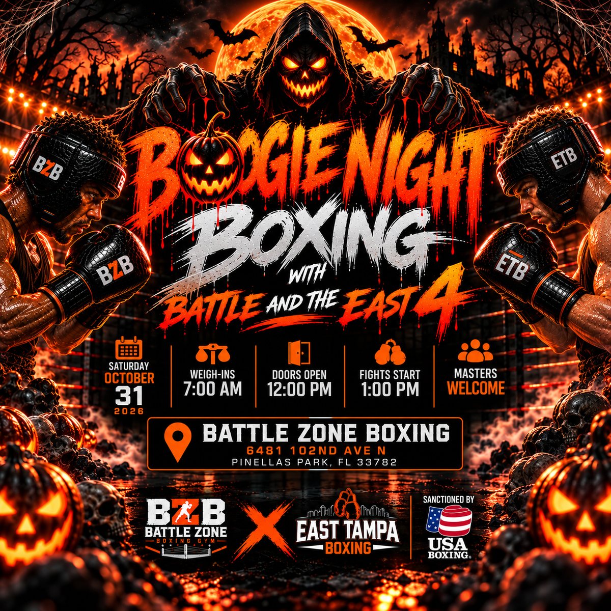 Boogie Night Boxing with Battle and the East 4 — Saturday October 31, 2026 at Battle Zone Boxing